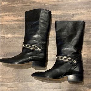 Black studded boots